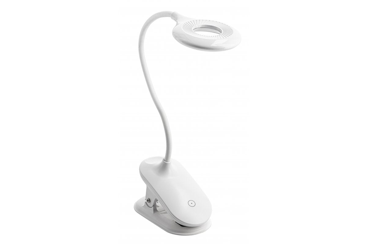 Desk lamp RINGO,4W, 200lm. DC5V,1A, 3000K-6000K, 3-CCT,bat.1200 mAh, Ra>80, dimmable, white