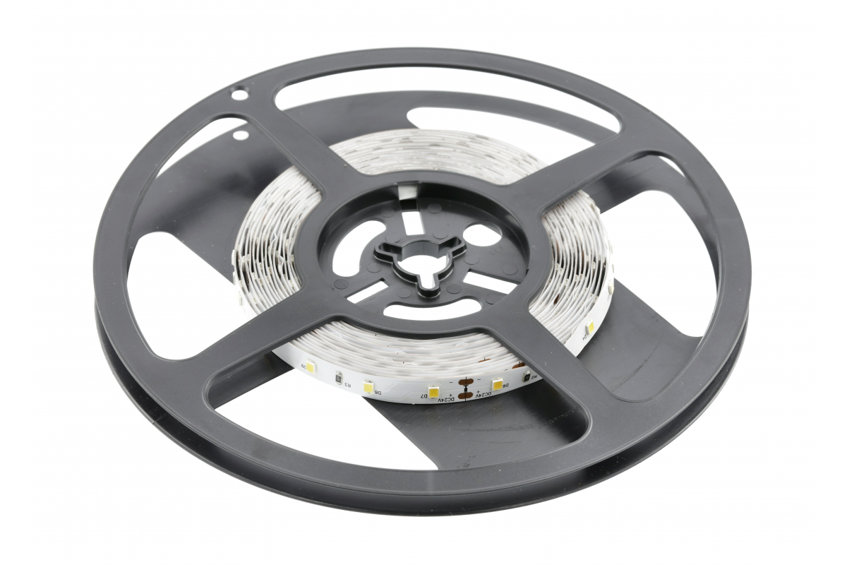 Flash Strip 24V 2835, 300 LED Cold White, 48W, Without Gel 8mm, Roll 5m (2 cables)