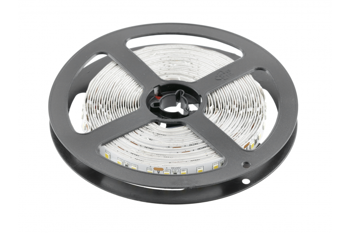 Flash Strip 24V 2835, 600 LED Cold White, 78W, Without Gel 10mm, Roll 5m (2 cables)