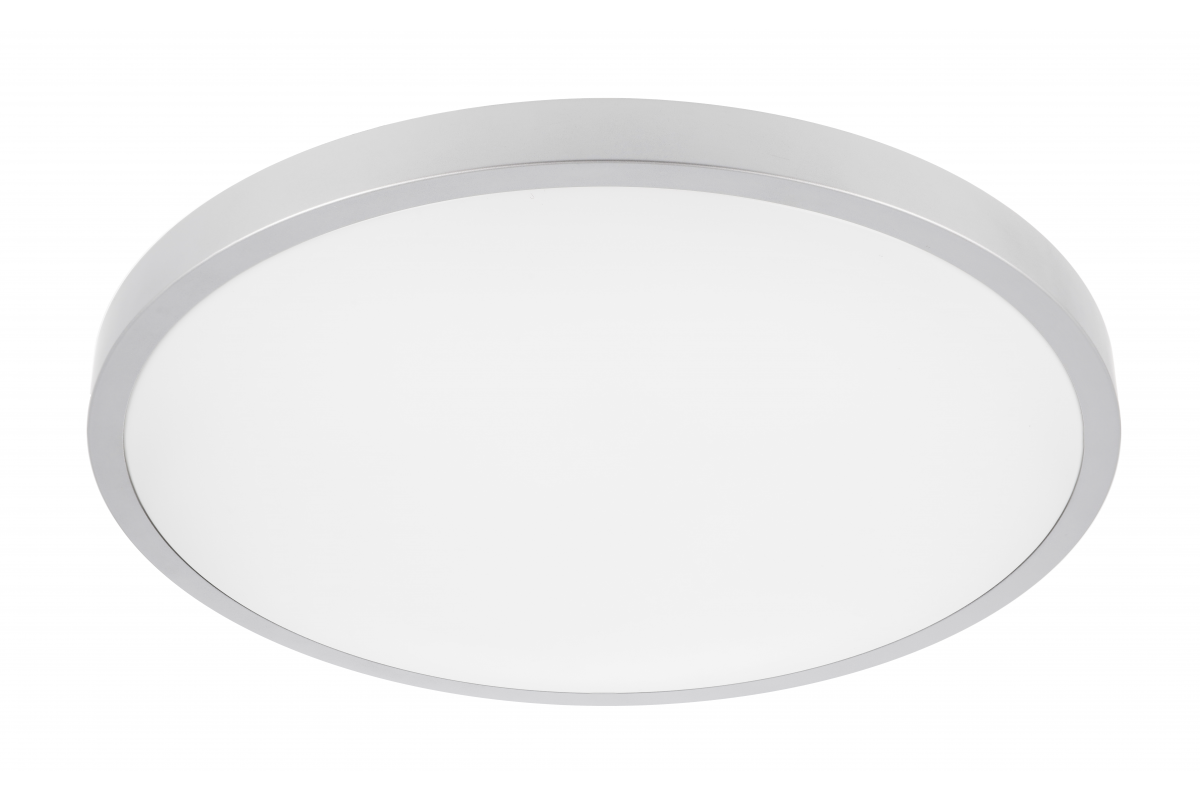 Ceiling lamp ATOL LED, ?400mm, 4000K, 32W, 2560lm, AC220-240V, 50/60 Hz, PF>0,9, IP54, silver, 3y