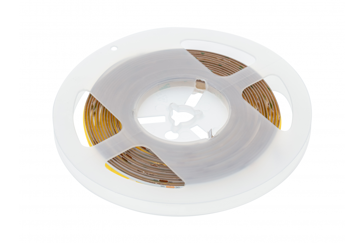 LED strip COB 24V, 480LED/m, 8mm, 10W/m, gel-free, neutral white, 2x1m mini amp cable