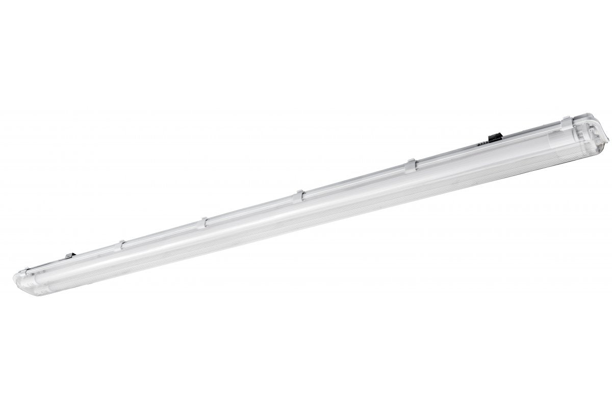 Waterproof fixture  HAGEN LED 258, T8 LED, G13, AC220-240V, 50/60Hz, IP65, PC/PC,  with wiring for one side power supply LED tubes, white housing