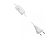 Cable de alimentación con enchufe e interruptor, 2m, blanco, 2x0,75mm2
