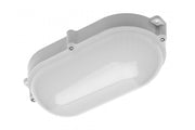 LED bulkhead fixture LUXIA  10W OVAL, 700lm, IP65, AC220-240V, 50/60Hz, beam angle 220°, neutral white, white housing