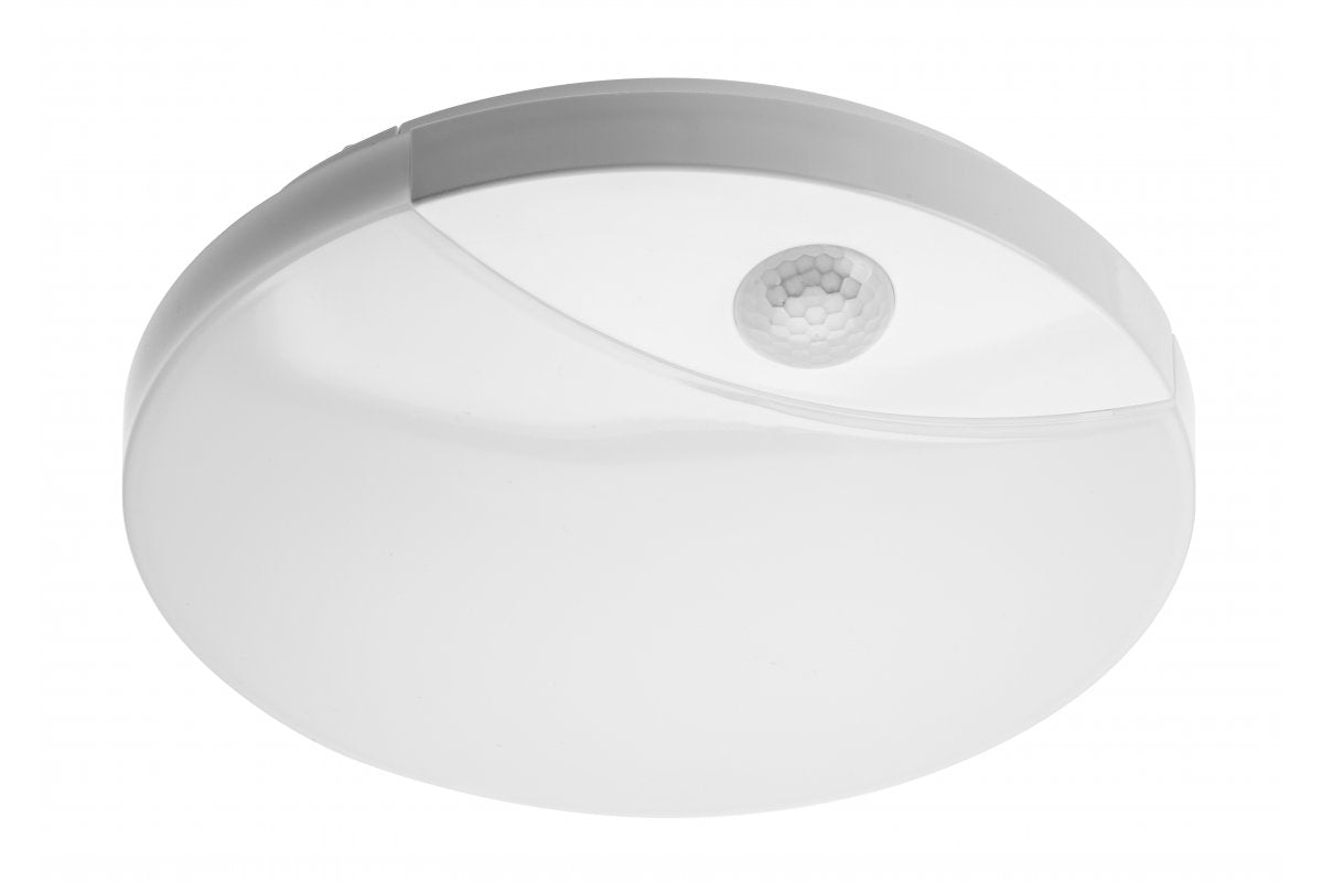 LED ceiling fixture LOGOS 16W with sensor, 1200lm, IP44,  AC220-240V, 50/60Hz, beam angle 360°, neutral white,  white housing