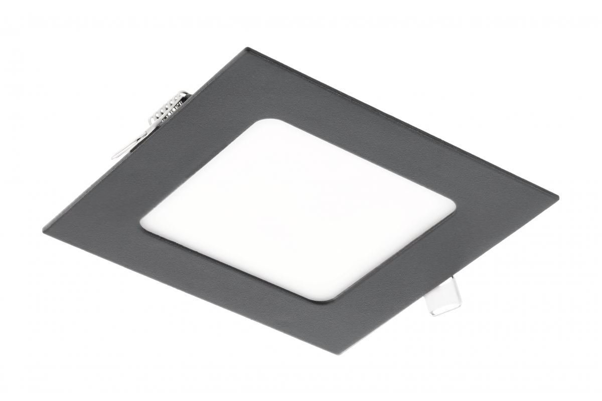 MATIS PLUS LED luminaire, downlight, 7W, black, 3000K, 560lm, AC220-240V, mortise, IP20, 120°