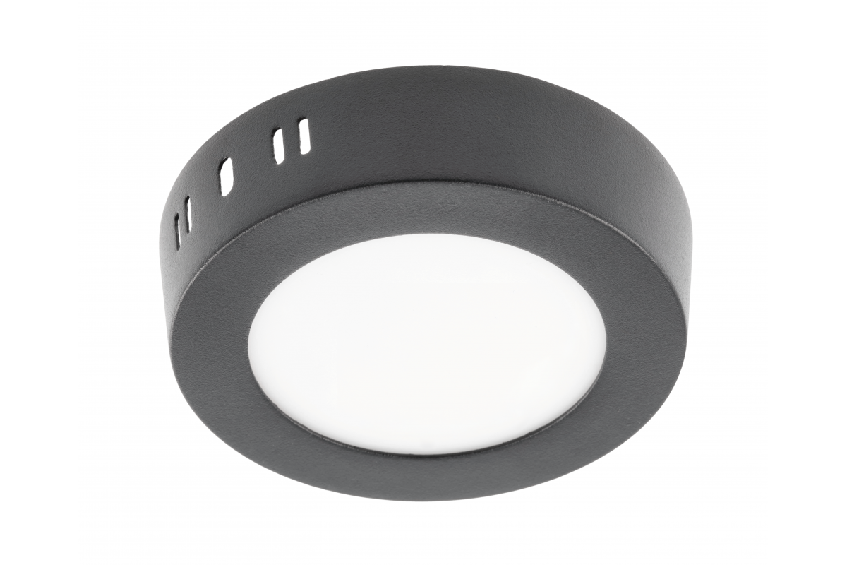 LED fixture ORIS PLUS, downlight, 7W, black, 4000K, 560lm, AC220-240V, surface mounted, IP20, 120°