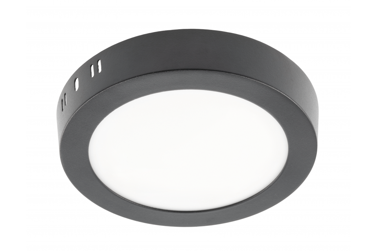 LED fixture ORIS PLUS, downlight, 13W, black, 3000K, 1020lm, AC220-240V, surface mounted, IP20, 120°