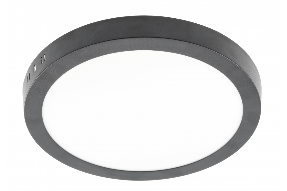 LED fixture ORIS PLUS, downlight, 24W, black, 4000K, 2000lm, AC220-240V, surface mounted, IP20, 120°