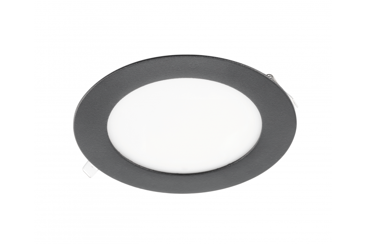 LED fixture ORIS PLUS, downlight, 7W, black, 3000K, 560lm, AC220-240V, recessed, IP20, 120°