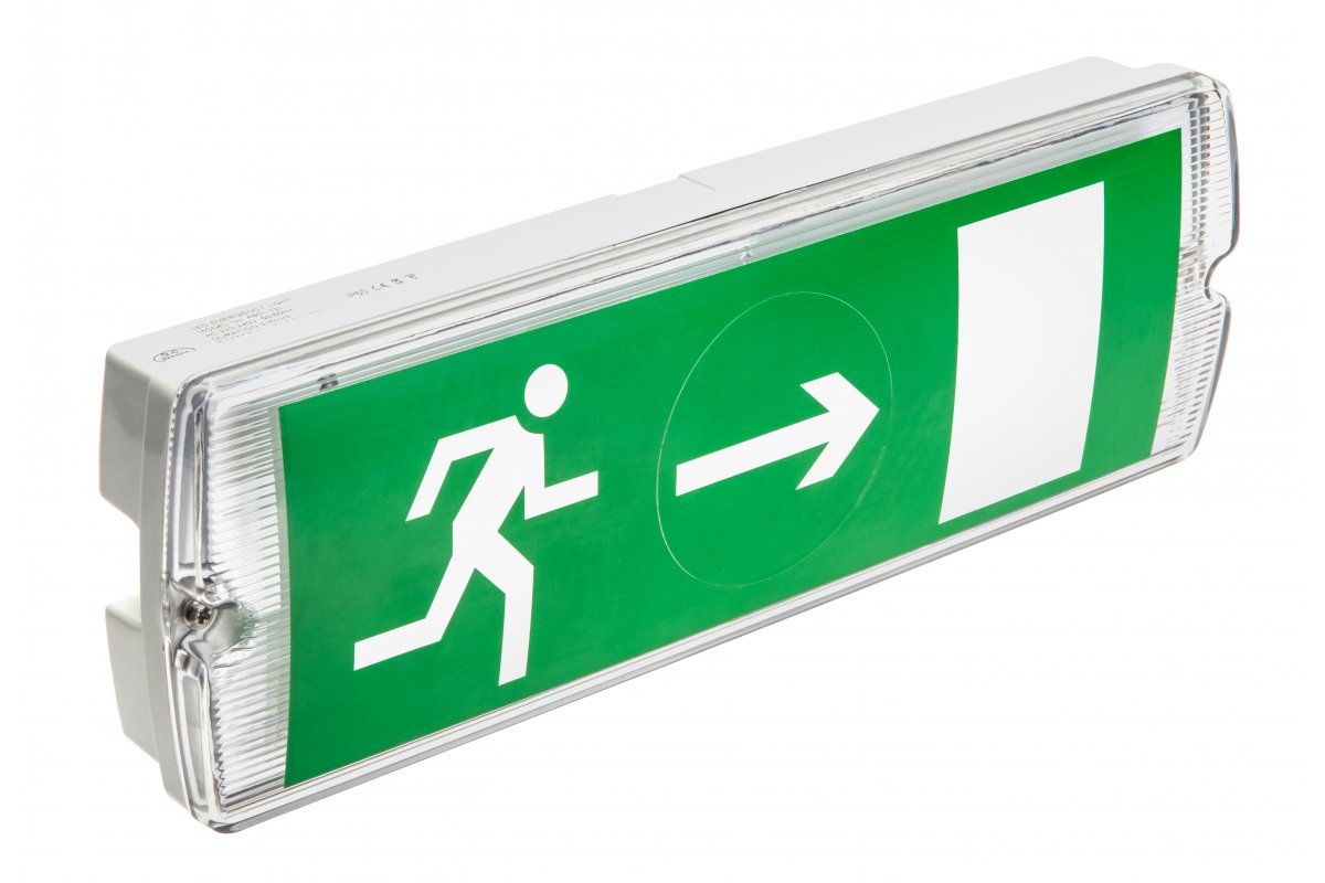 LED emergency fixture SAHER-1 LED DUO, 3W, 300lm, AC220-240V, 50-60Hz, IP65, 1h, 6400K
