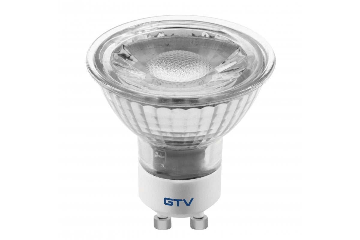 LED  bulb 5W, GU10, SMD 2835, neutral white, AC220-240V, glass, beam angle 38°, 400lm, 43mA