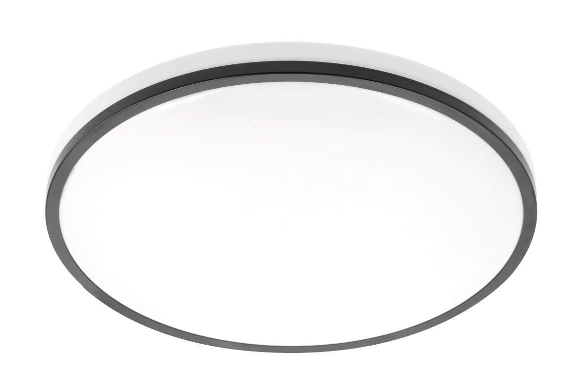 TULA LED ceiling lamp, ?350mm, 4000K, 24W, 1680lm, AC180-250V, 50/60 Hz, PF>0,5, IP44, black,3y
