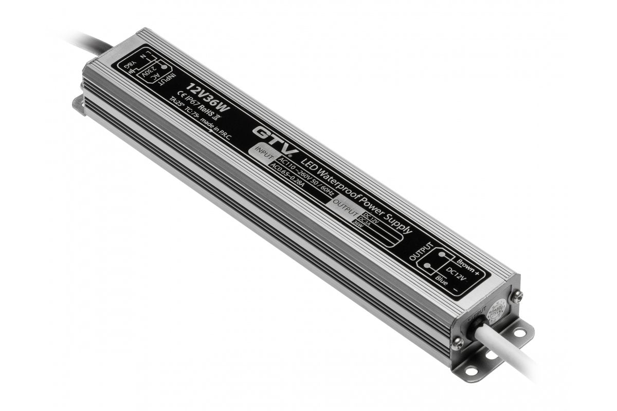 LED waterproof transformer, 36W, IP 67, DC12V