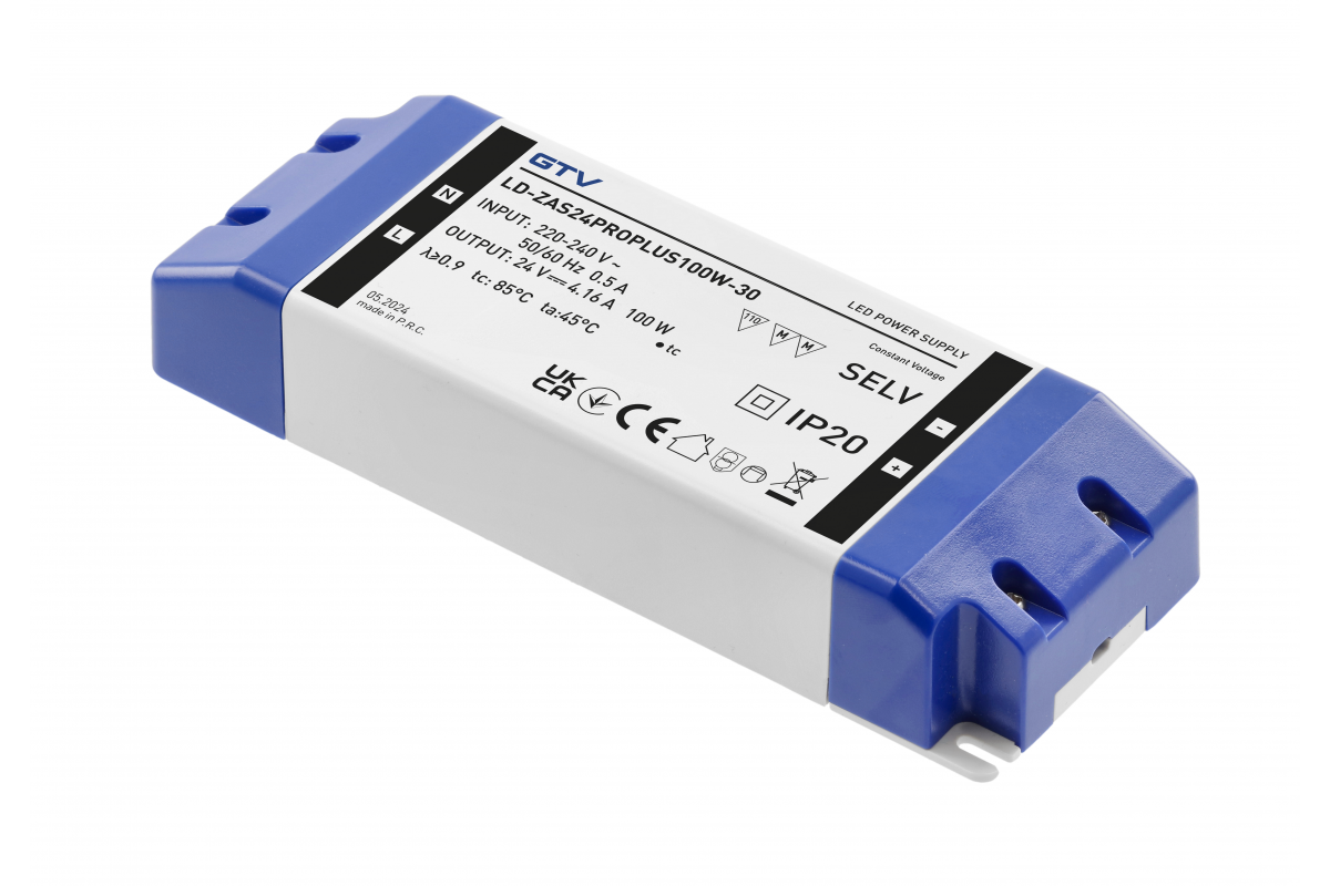 LED Power Supply PRO+ 24V, 100W, input 220-240VAC, IP20, dim.180x66x32 mm