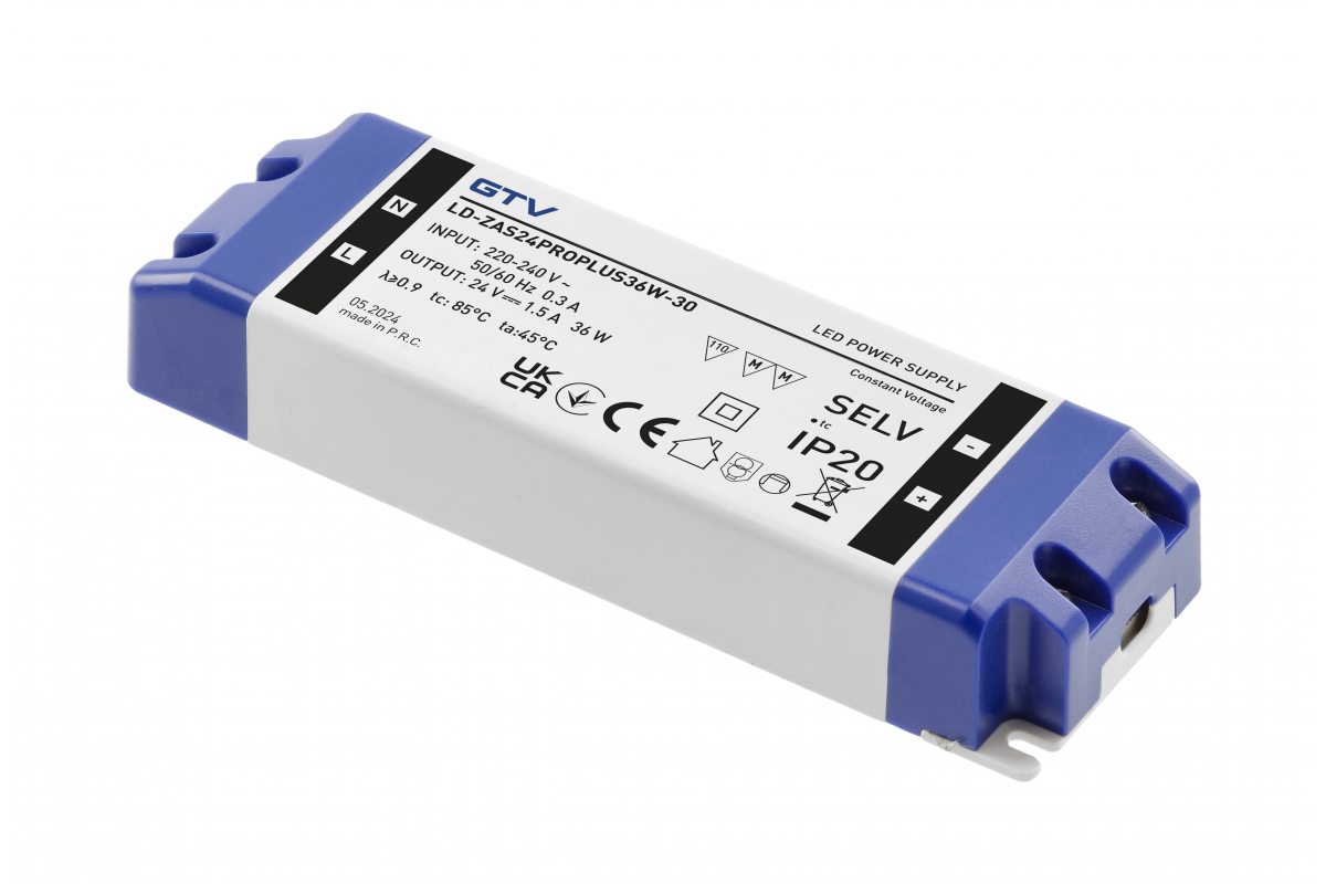 LED Power Supply PRO+ 24V, 36W, input 220-240VAC, IP20, dim.147x48x24 mm
