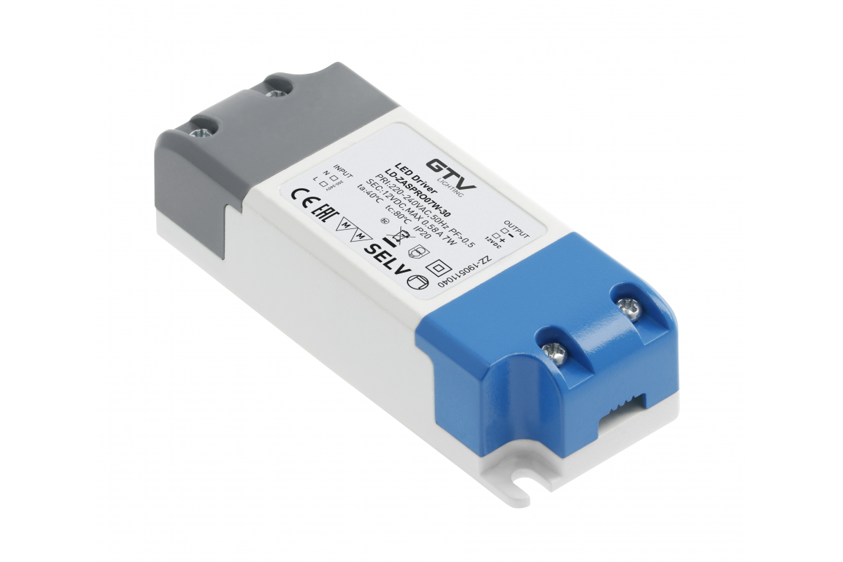 LED Power Supply PRO 12V, 7W, input 220-240VAC, IP20, ext. 100x39x25 mm
