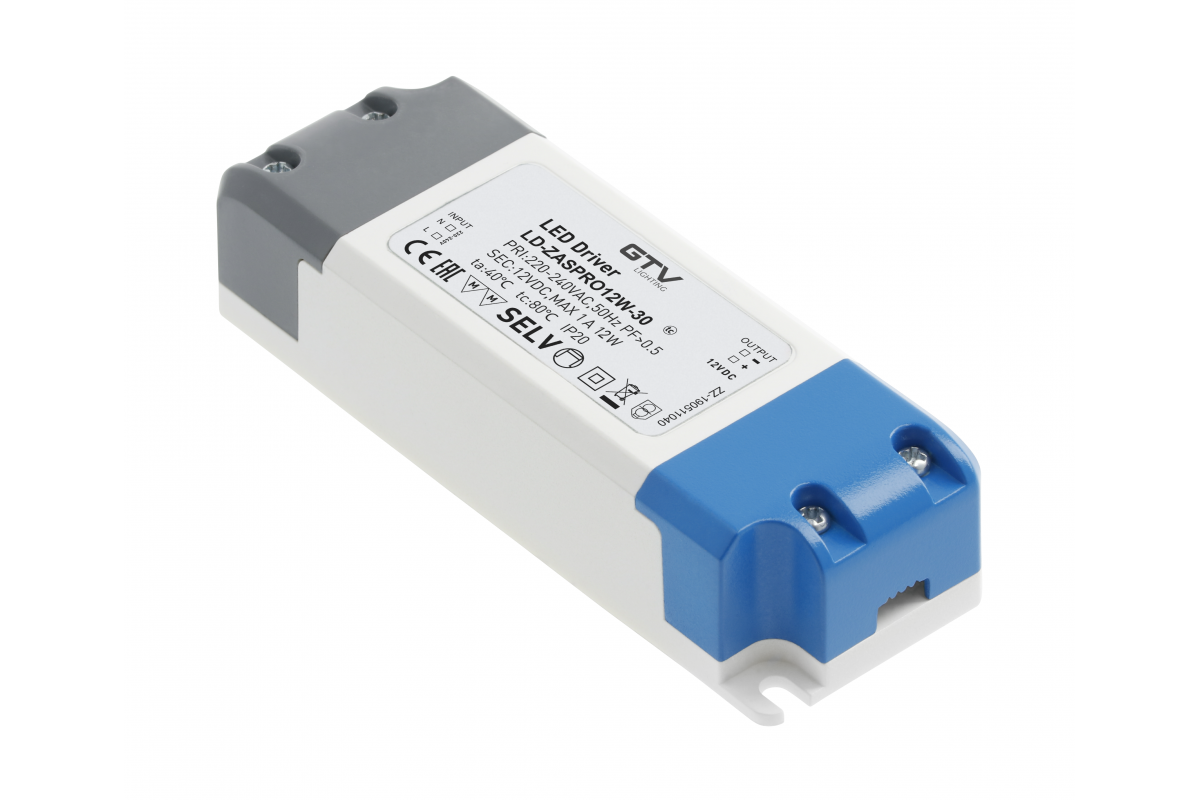 LED Power Supply PRO 12V, 12W, input 220-240VAC, IP20, ext.120x42x27 mm