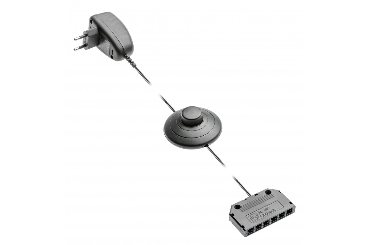 Power supply for LED clips 12V DC, 1.5W, power supply 230V-50Hz, max 5 clips 0.24W