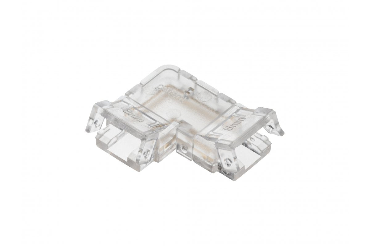 Transparent connector for COB tapes 8mm at 90st angle