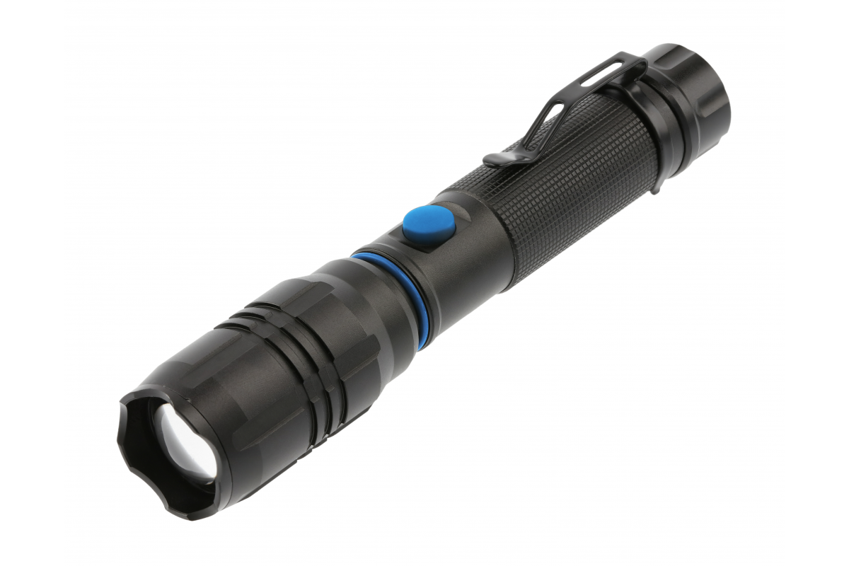 LED Flashlight with built in battery 2000mAh, 8W, 800lm, 6400K, IP20, black