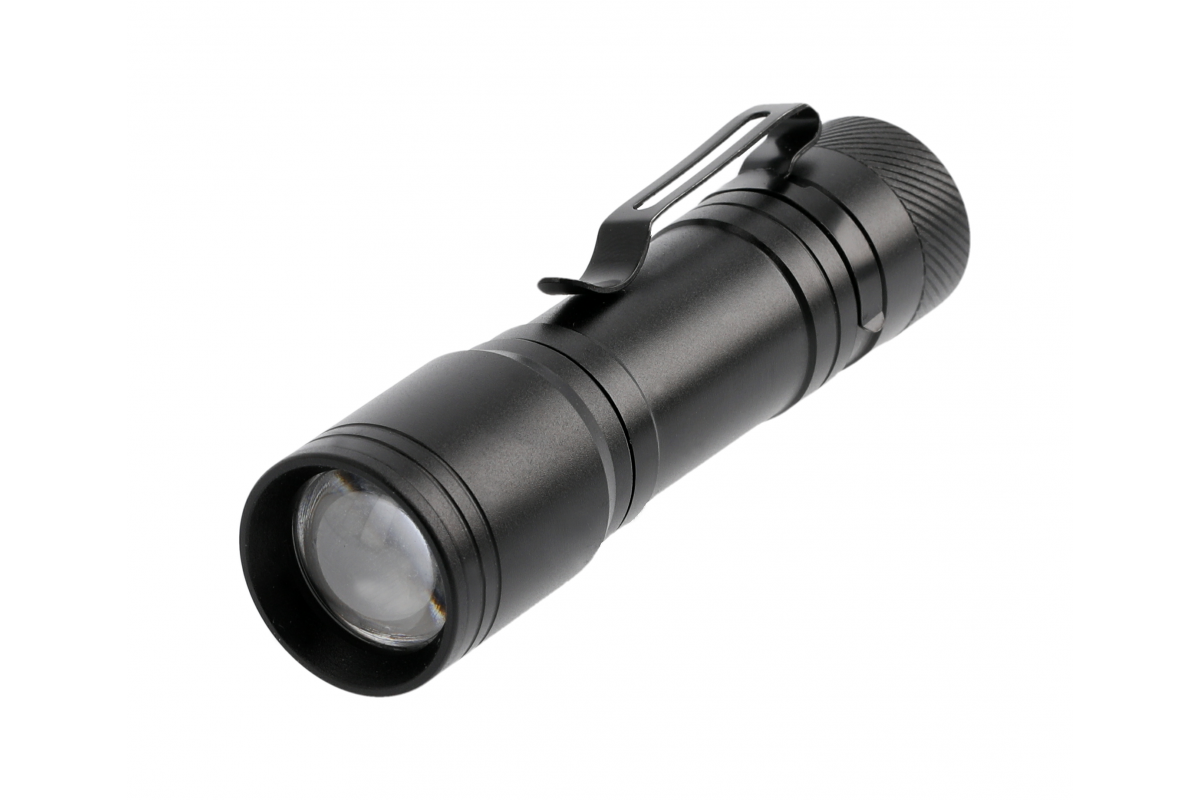 LED Flashlight for 1xAA battery, 3W, 200lm, 6400K, 250m, IP44, black