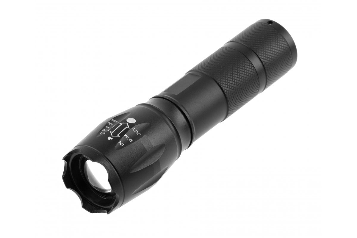 LED flashlight SOS zoom for 3xAAA batteries 1,5 V,5W,300lm,6400K,200m,IP44,black