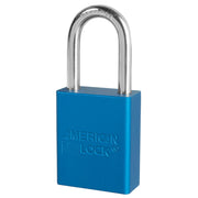 American Lock A1106BLU Blue Anodized Aluminum Safety Padlock, 1-1/2in (38mm) Wide with 1-1/2in (38mm) Tall Shackle