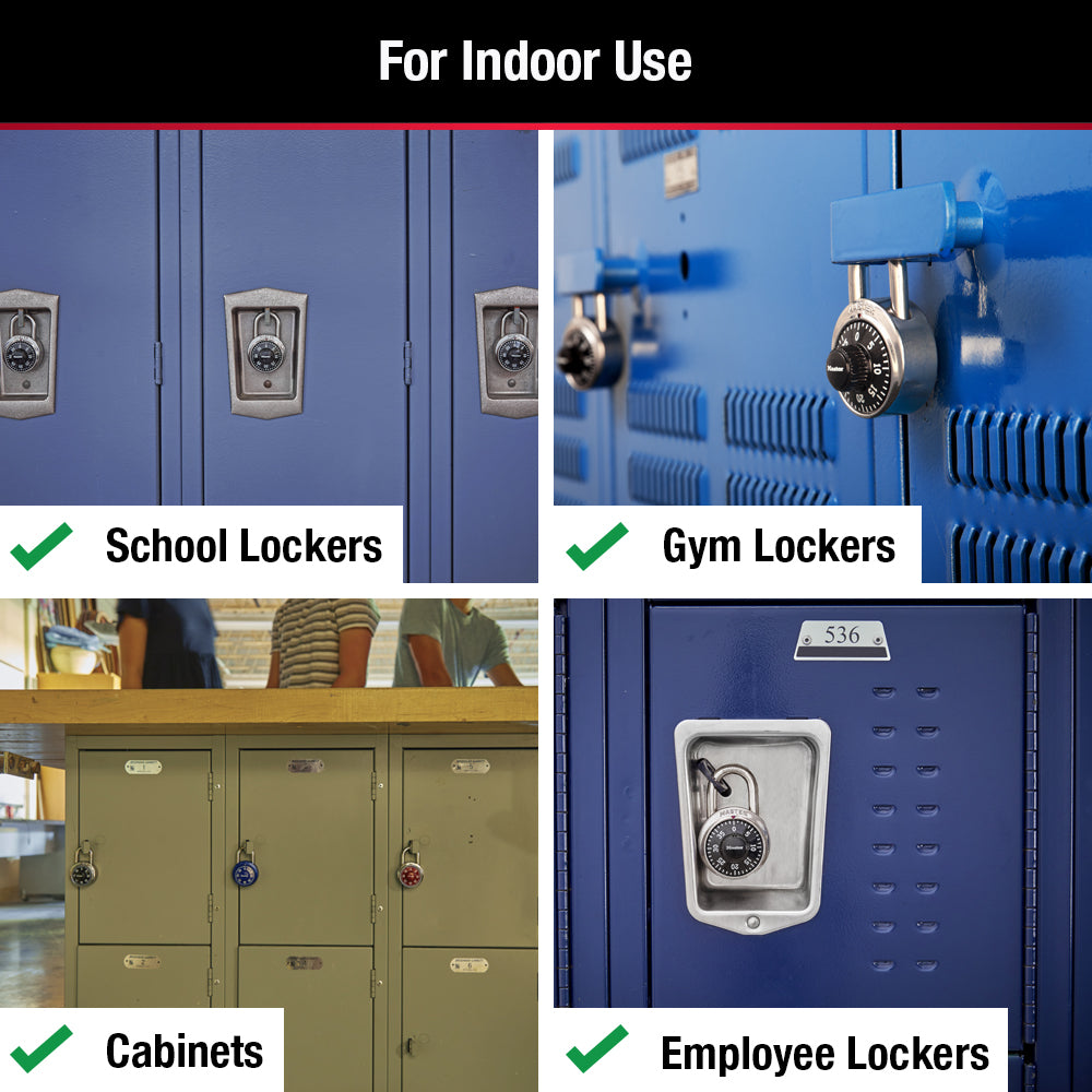 Master Lock 1500D 2 Pack 1-7/8in. Combination Dial Padlock, Standard, Silver & Black