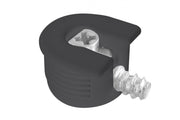 Eccentric connector 20mm + pin 6x7mm, plastic black (1000 PCS.)