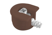 Eccentric connector 20mm + pin 6x7mm, plastic brown (1000 pcs.)