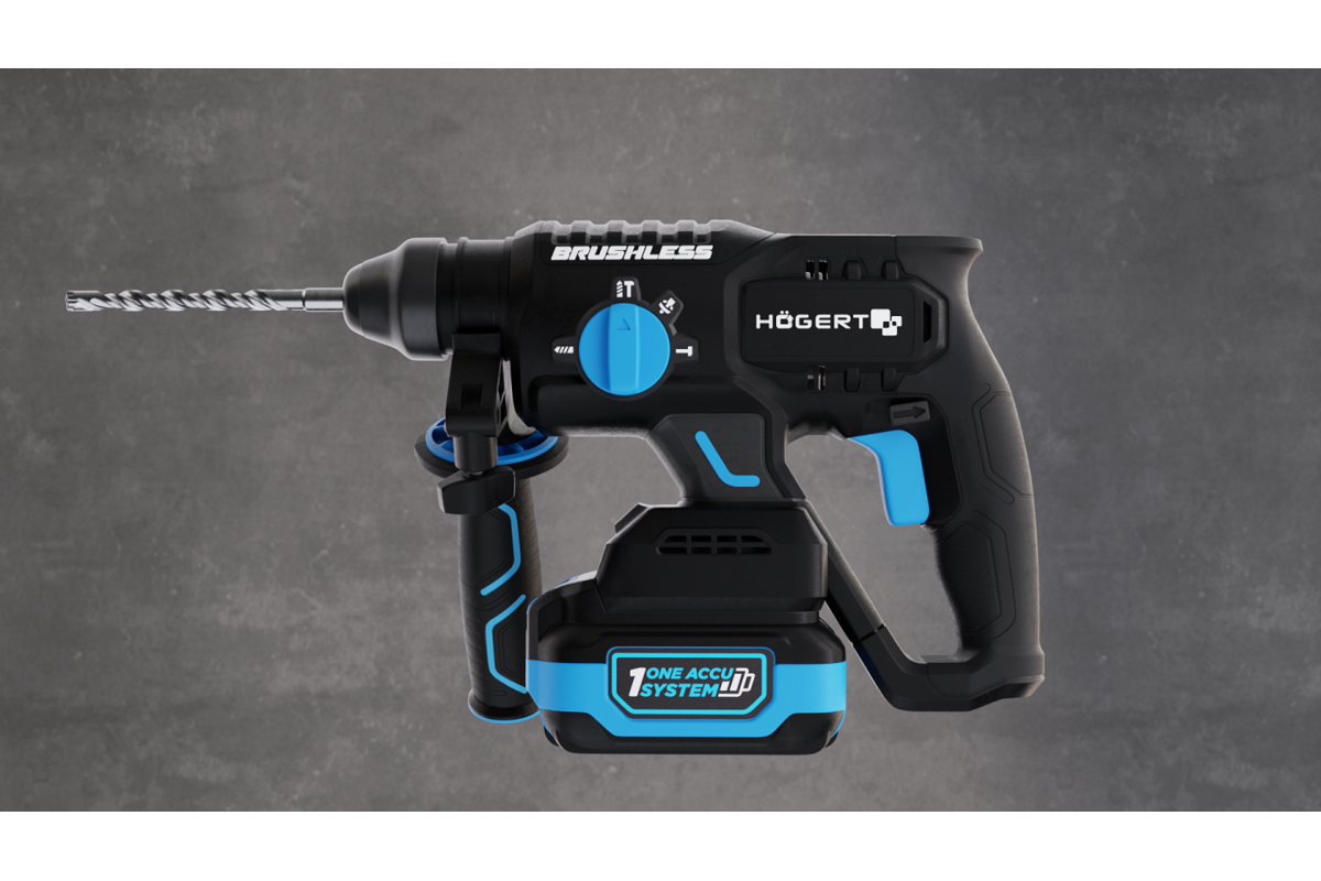 Hogert BRUSHLESS HAMMER DRILL WITH CHISELING FUNCTION 18V