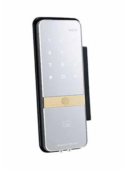 Yale YDG 313 Shine Digital Glass Door Lock With RFID And Mirror Finish Silver