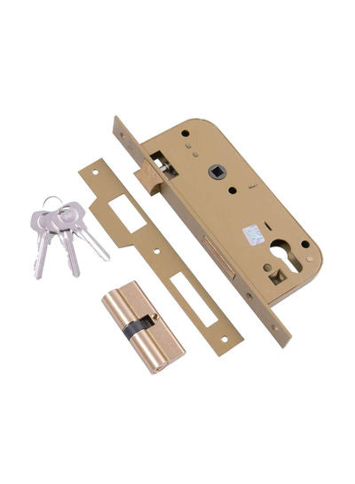 Yale Cylinder Mortice Lock With Nickel Keys Gold (520.45 +210.62) complete set