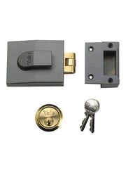 Deadlocking Nightlatch Grey/Gold/Silver 60millimeter