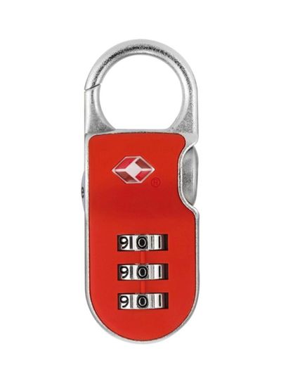 Combination Padlock Red/Silver 26millimeter