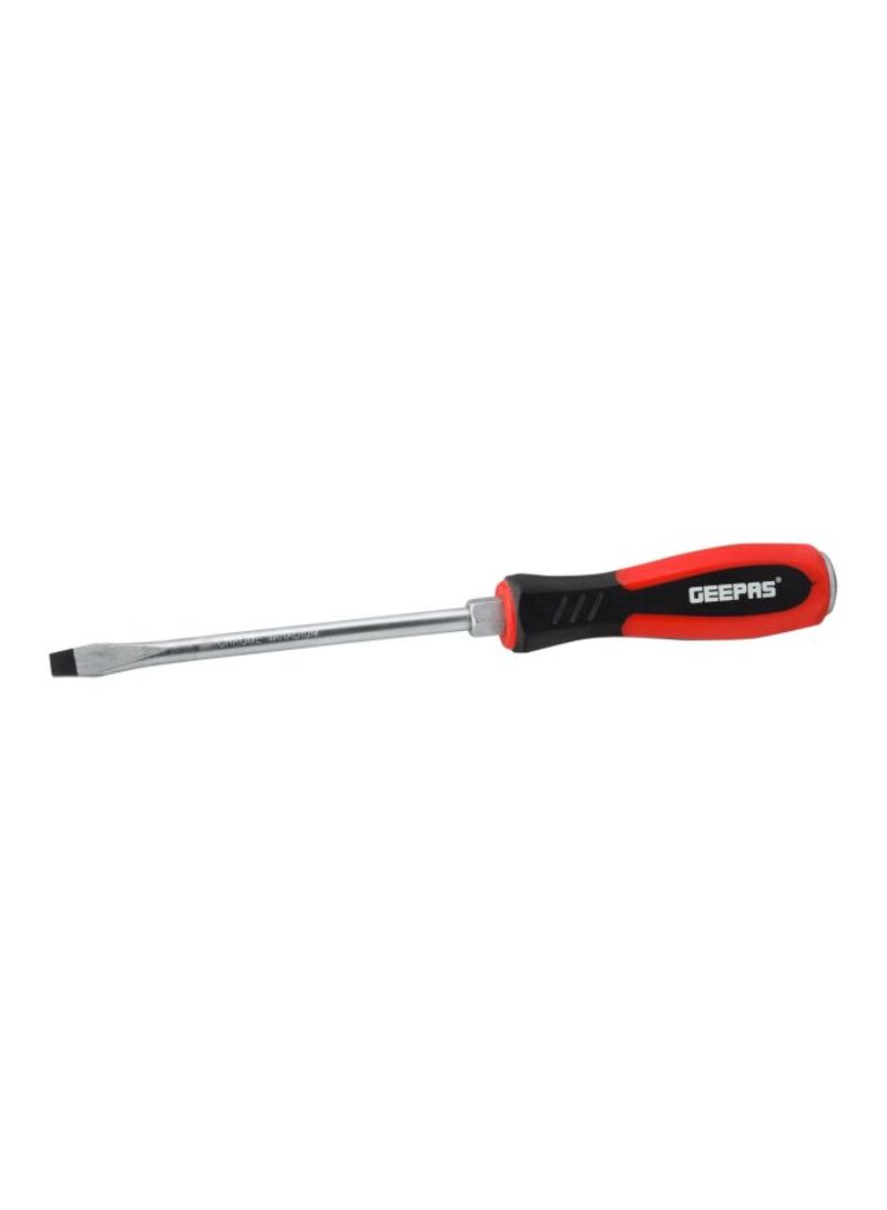 Slotted Screwdriver With Soft Grip Silver/Red/Black 8x150millimeter