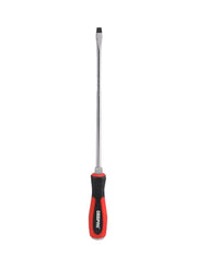 Rubber Handle Slotted Screwdriver Red/Black/Silver 8x250millimeter