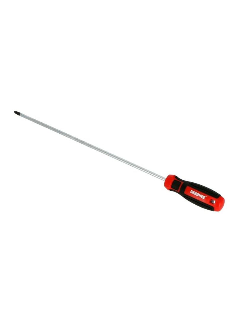 Rubber Handle Phillips Screwdriver Silver/Red/Black 2x325millimeter
