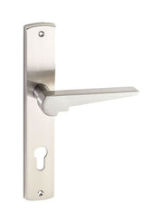 Loti Door Handle With Lock Set Saten Nikel Aynali Yale 85/45mlimeter