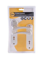 قفل ييل ذو ذراعين مع مقبض، فضي، مقاس 10 ملم