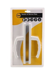 مقبض على لوحة ضيقة أبيض 10 ملم