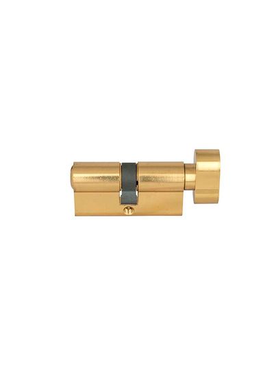 Euro Profile Key And Turn Door Cylinder Polished Brass 60millimeter