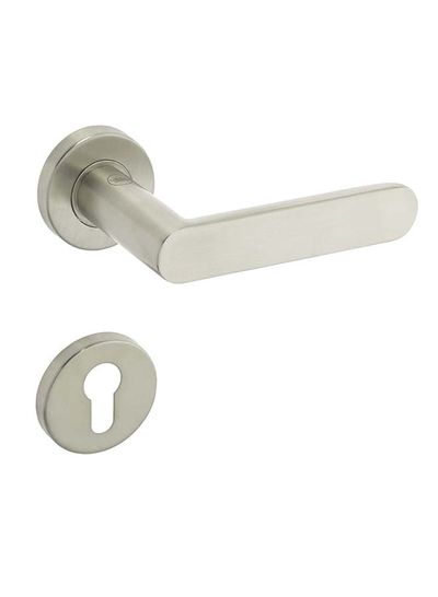 مقبض باب من الفولاذ المقاوم للصدأ فضي 8 ملم 