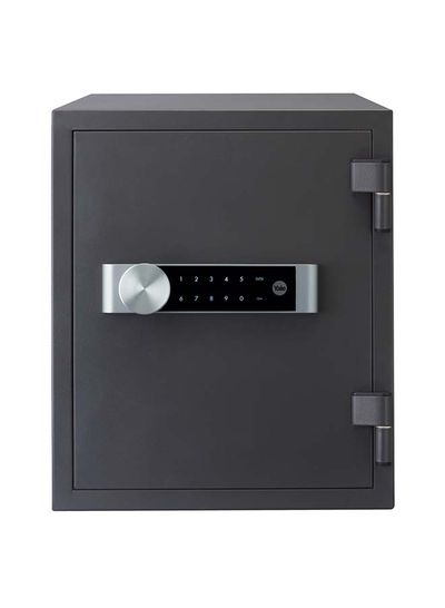 YFM/420/FG2 Yale خزنة كبيرة مقاومة للحريق لمدة 60 دقيقة مزودة بتقنية لوحة اللمس ومسامير قفل، لون أسود، 42x35.2x43.3 سم 