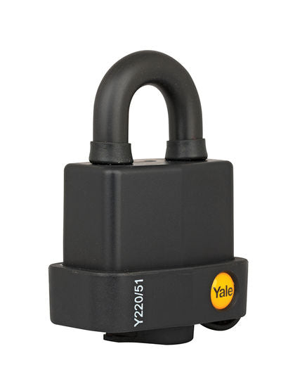 قفل مقاوم للعوامل الجوية مناسب للاستخدام الخارجي أسود 51 ملم 