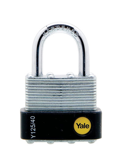 قفل Y125/40/122/1 من سلسلة Y مطلي بالزنك مع مفتاحين فضي/أسود 44 ملم 