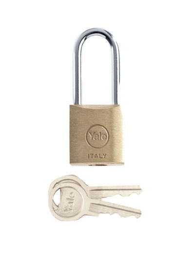 15-0110-2528-00-0211 113 Series Long Shackle Padlock With 2 Keys Gold/Silver 25millimeter