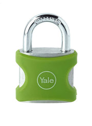 Ye3/25/112/1/G Aluminium Safety Padlock Green/Silver 25millimeter