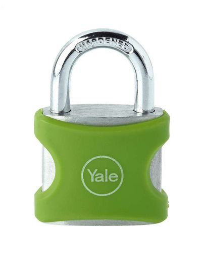 Ye3/25/112/1/G Aluminium Safety Padlock Green/Silver 25millimeter